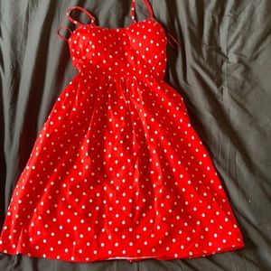 Red spotted retro style dress. Size small, Twik brand